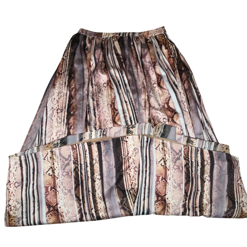NWT Boston Proper Shirred Python Maxi Skirt Women's 6 Snake Print Lined